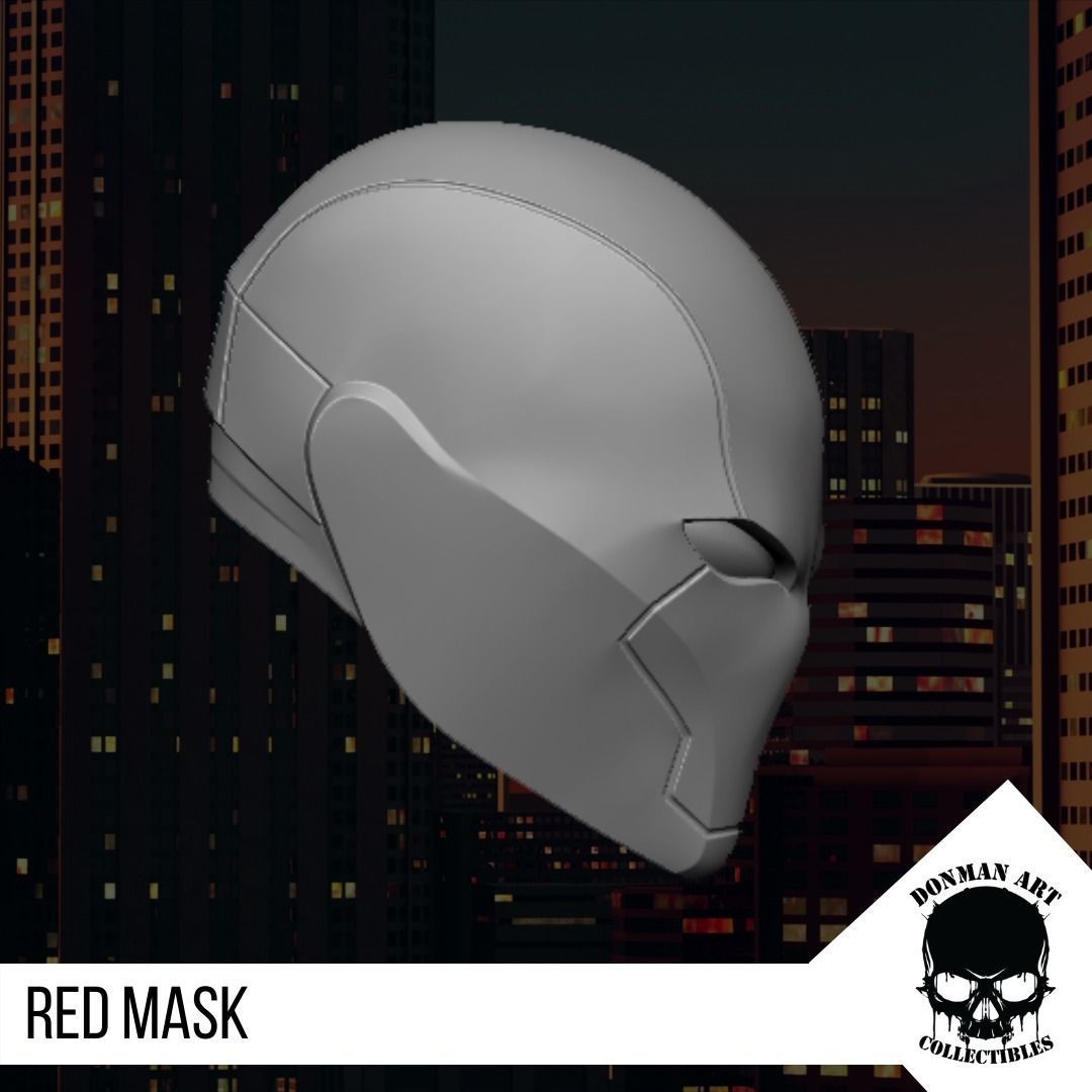 Red Mask Head for 6 inch action figures 3D print model_5
