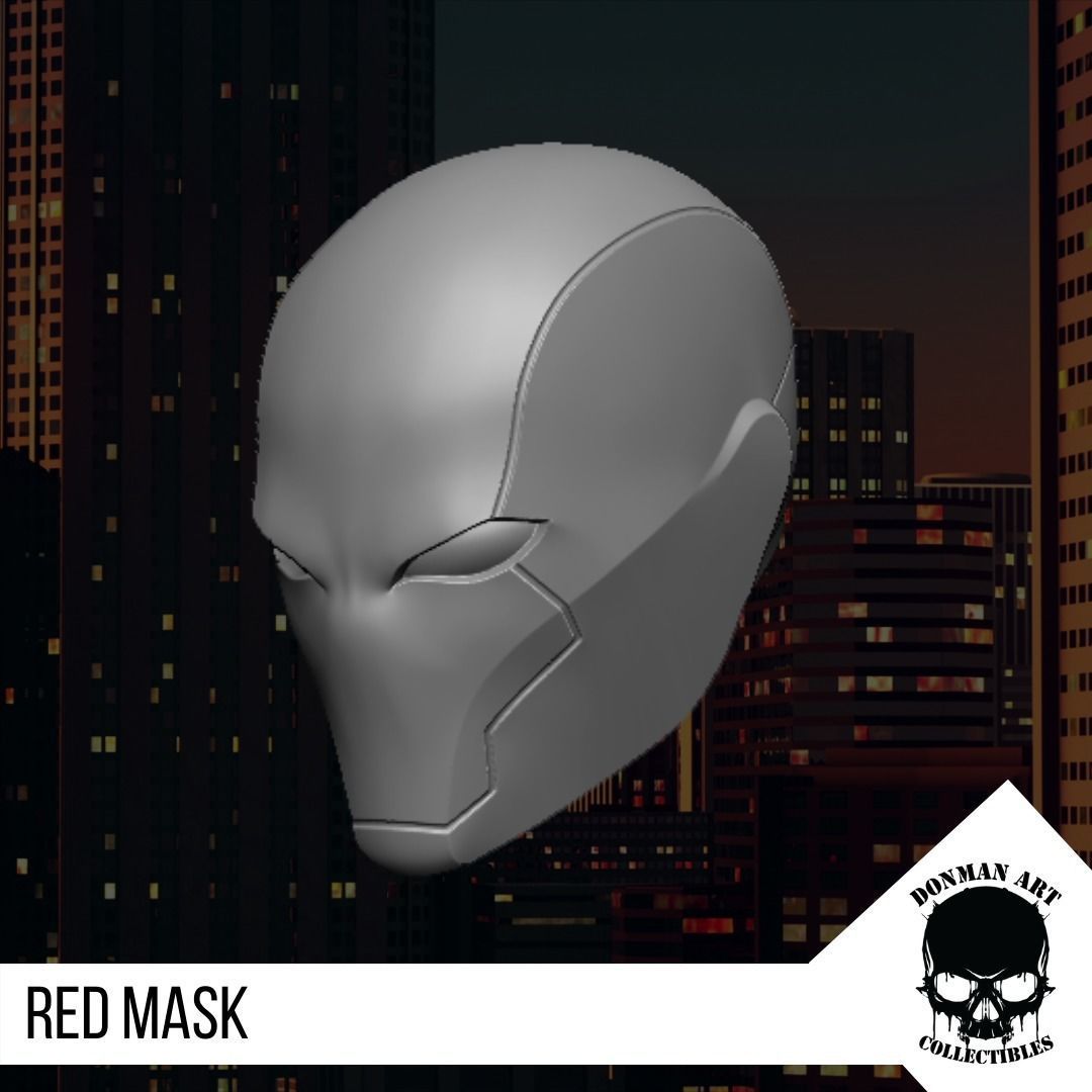 Red Mask Head for 6 inch action figures 3D print model_19