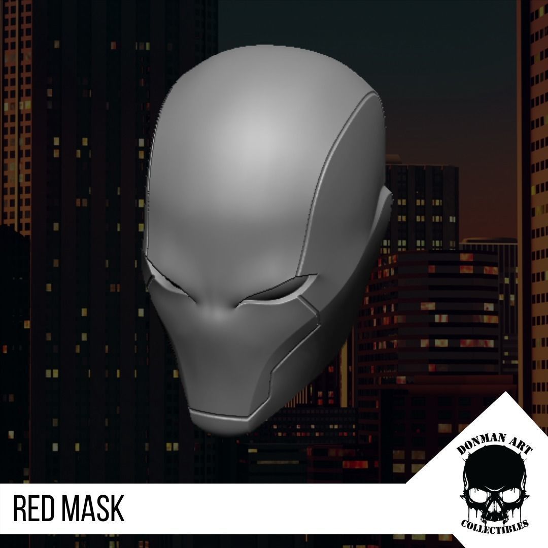 Red Mask Head for 6 inch action figures 3D print model_8
