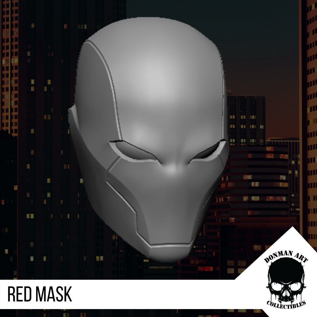 Red Mask Head for 6 inch action figures 3D print model_14