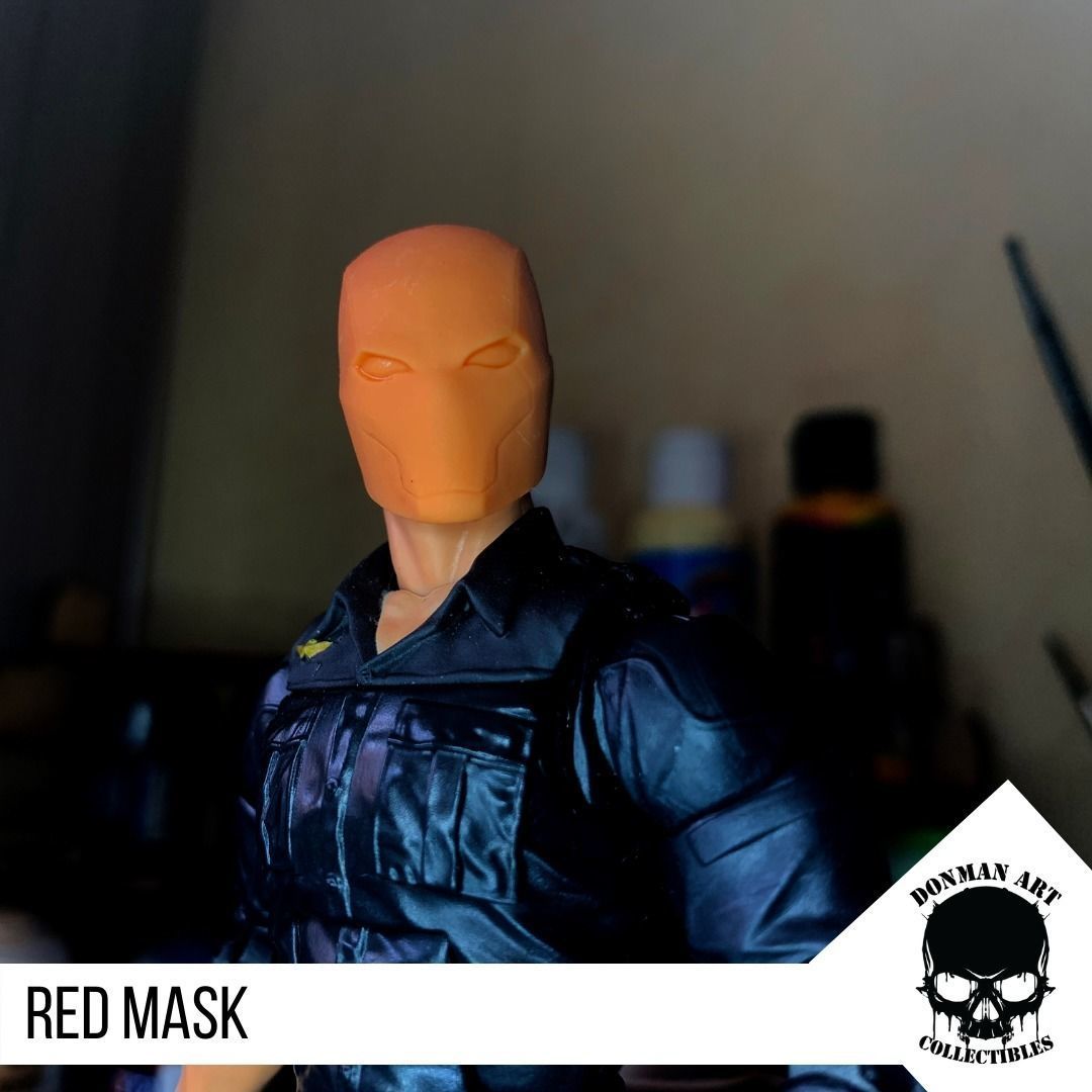 Red Mask Head for 6 inch action figures 3D print model_15