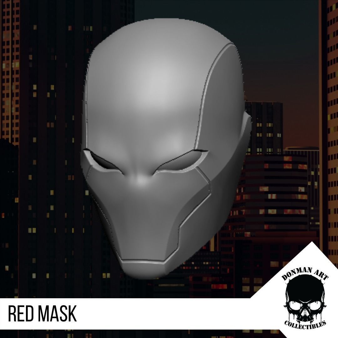 Red Mask Head for 6 inch action figures 3D print model_13