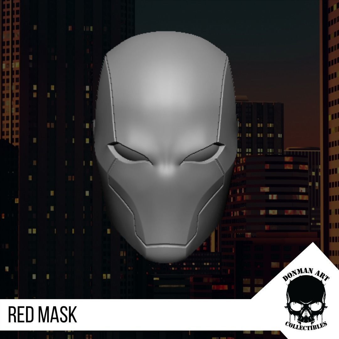 Red Mask Head for 6 inch action figures 3D print model_16
