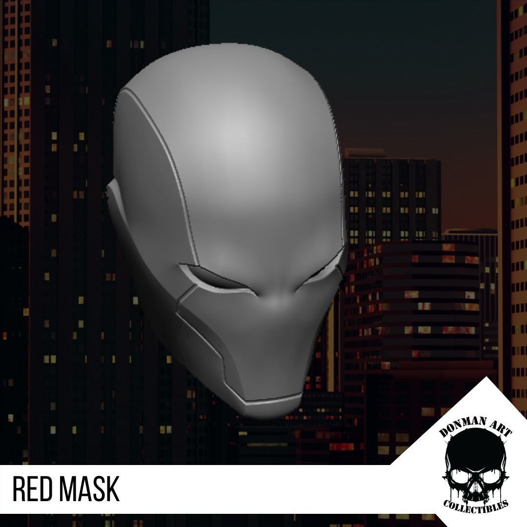 Red Mask Head for 6 inch action figures 3D print model_9