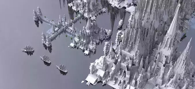 High Fantasy Port of Atlantis Kit bash 3D model 3D model