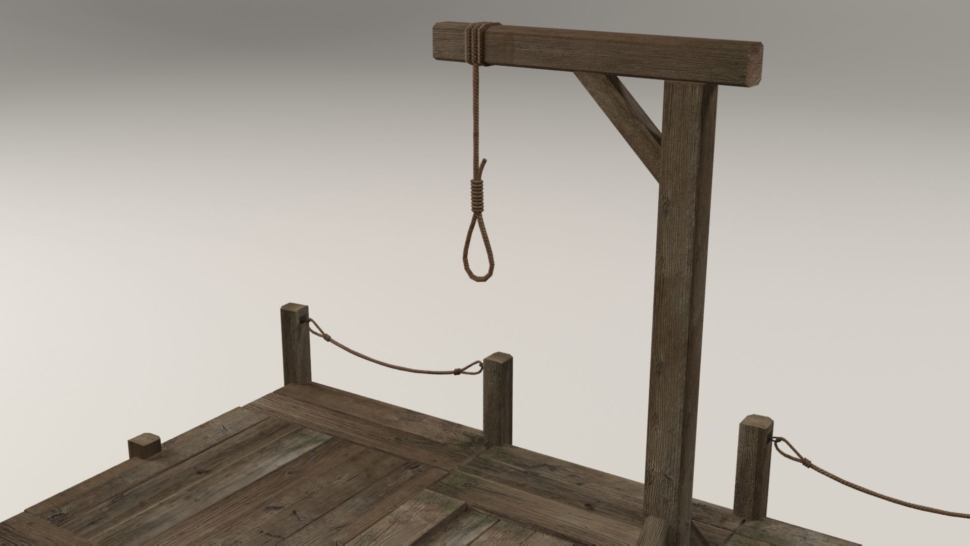 Hanging noose Low-poly 3D model_5