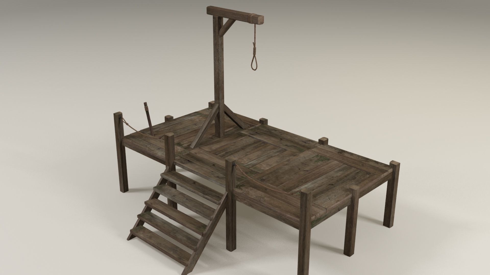 Hanging noose Low-poly 3D model_4