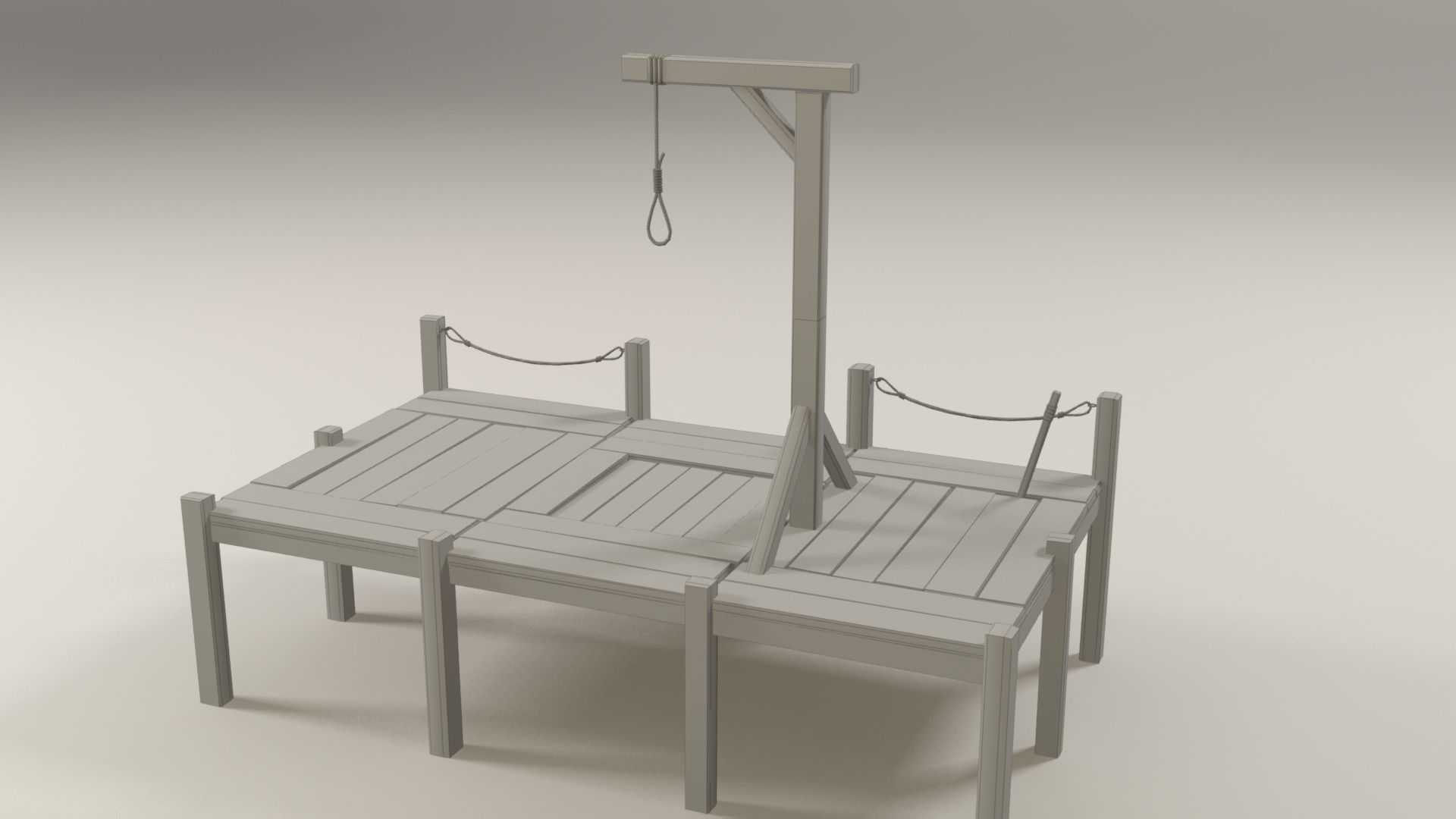 Hanging noose Low-poly 3D model_3