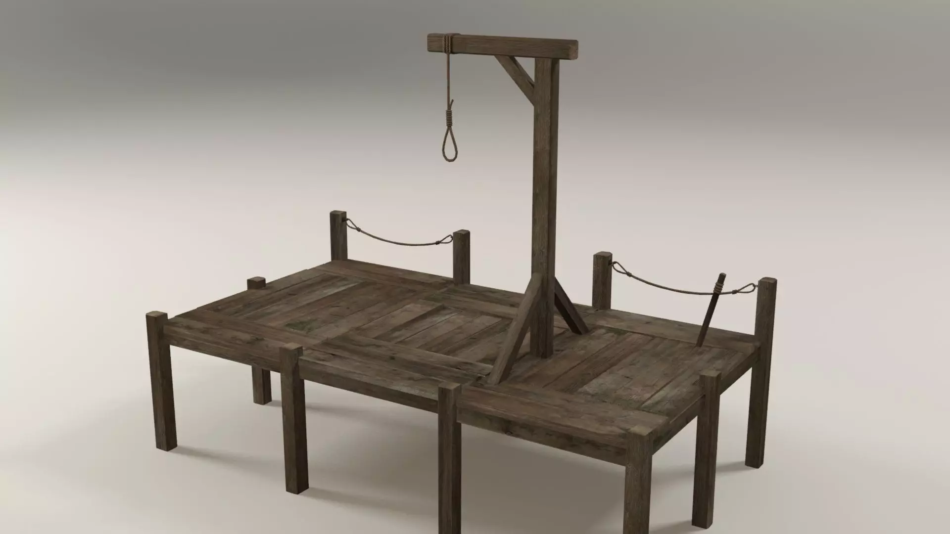 Hanging noose Low-poly 3D model_0