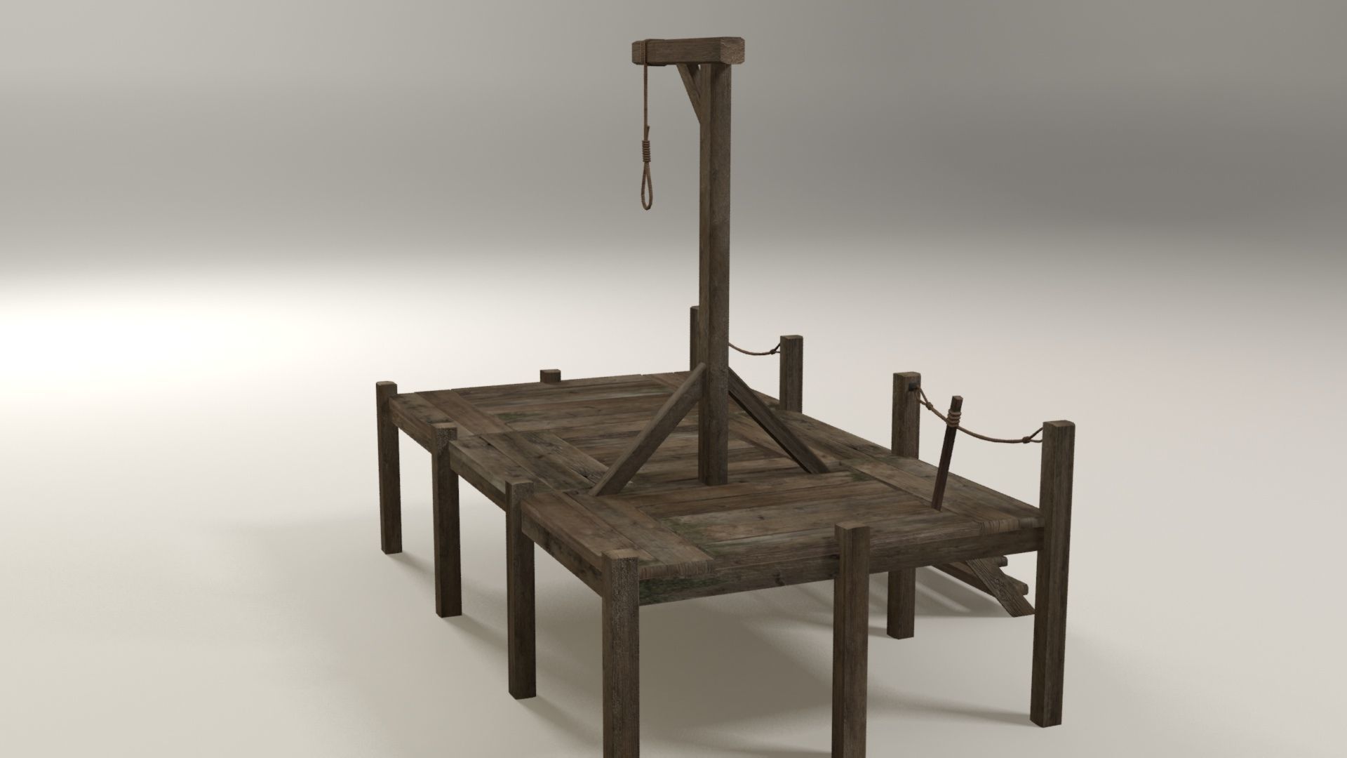 Hanging noose Low-poly 3D model_6