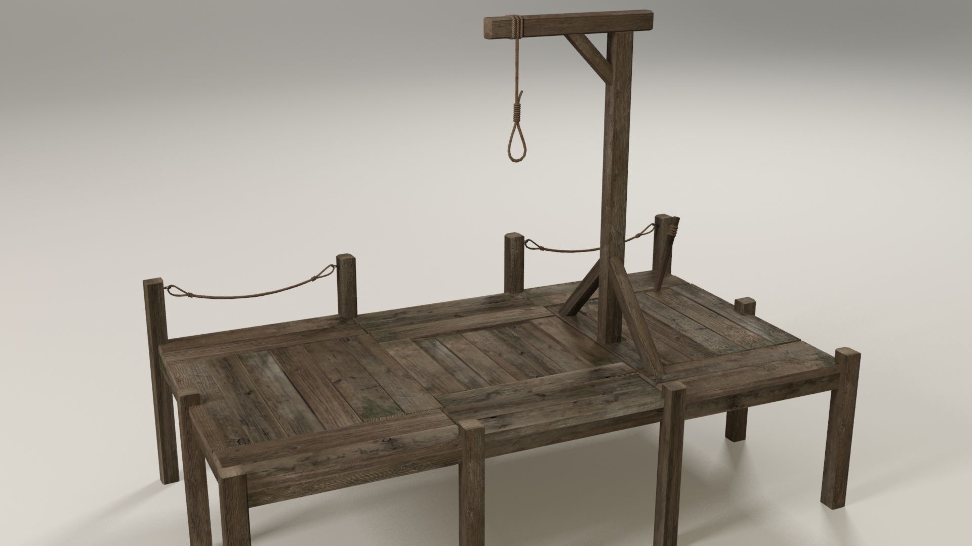 Hanging noose Low-poly 3D model_2