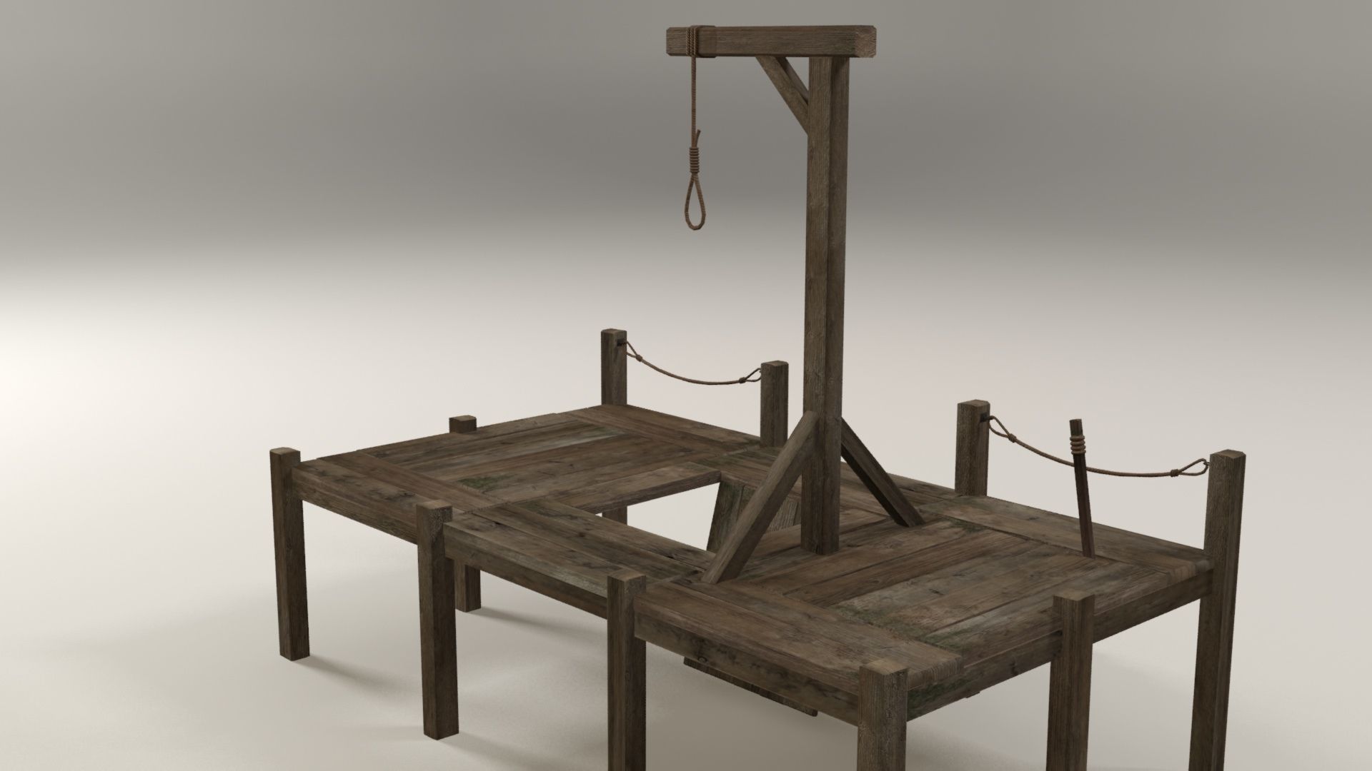 Hanging noose Low-poly 3D model_1