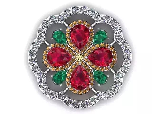 Flower Gem Pendant 3D print model