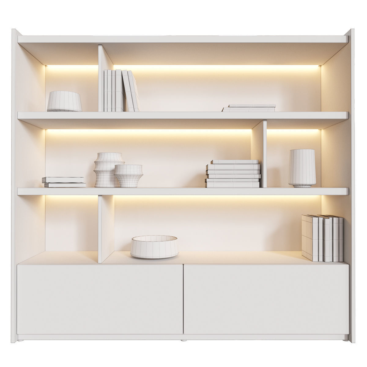 Lansot Grid S Shelving Unit 3D model_5
