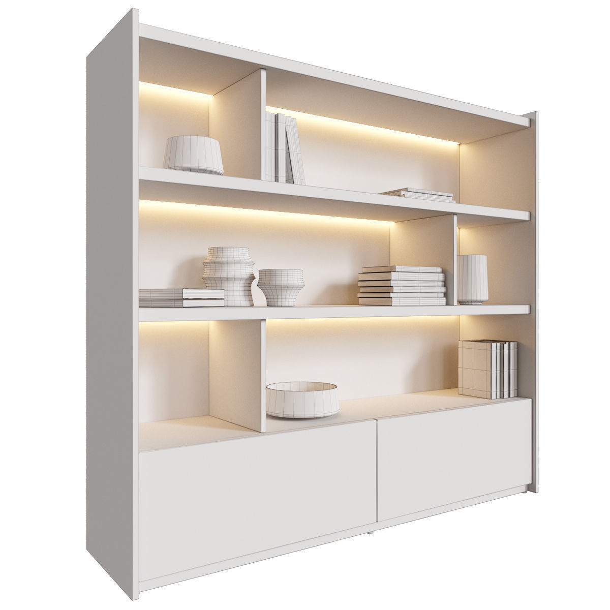 Lansot Grid S Shelving Unit 3D model_6