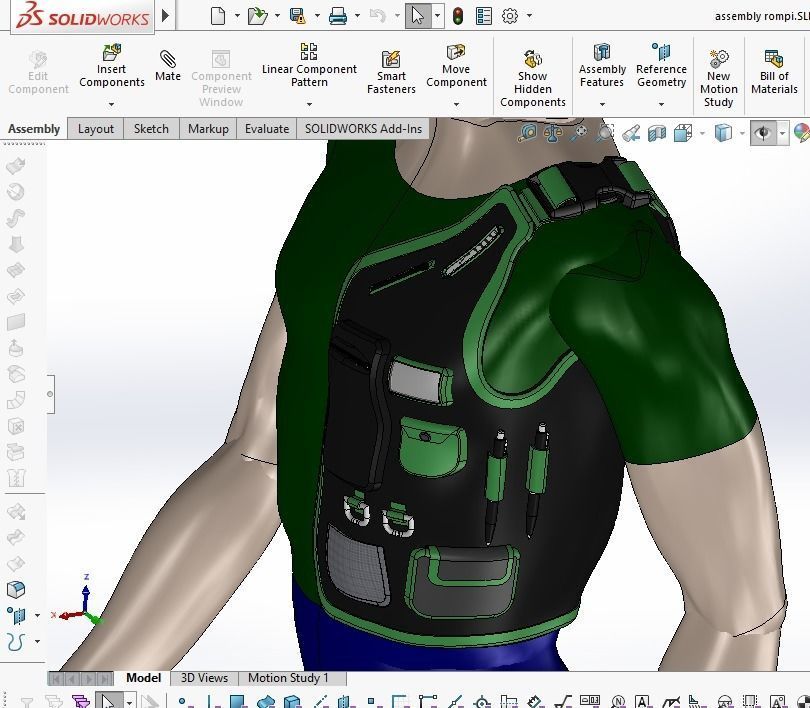 MULTIPURPOSE VEST CLOTH JACKET POCKET FOR ENGINEER SAFETY 3D model_10