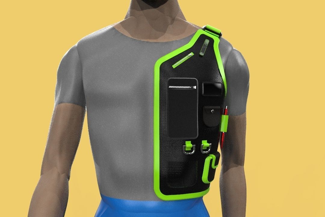 MULTIPURPOSE VEST CLOTH JACKET POCKET FOR ENGINEER SAFETY 3D model_3