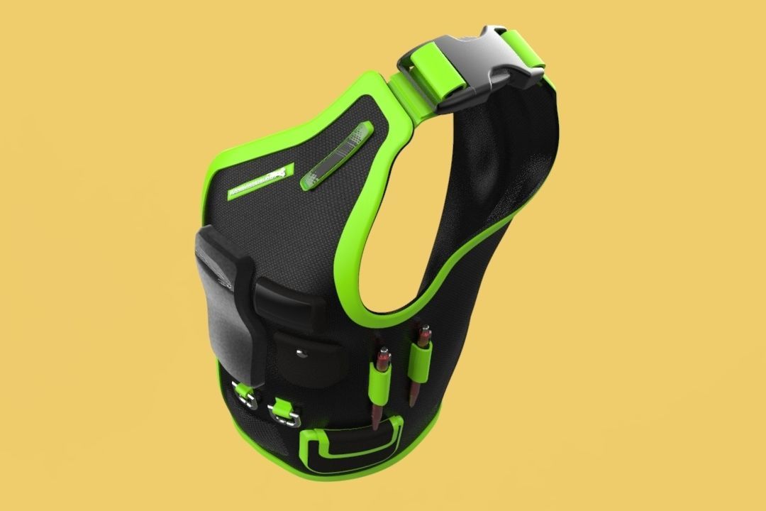 MULTIPURPOSE VEST CLOTH JACKET POCKET FOR ENGINEER SAFETY 3D model_5