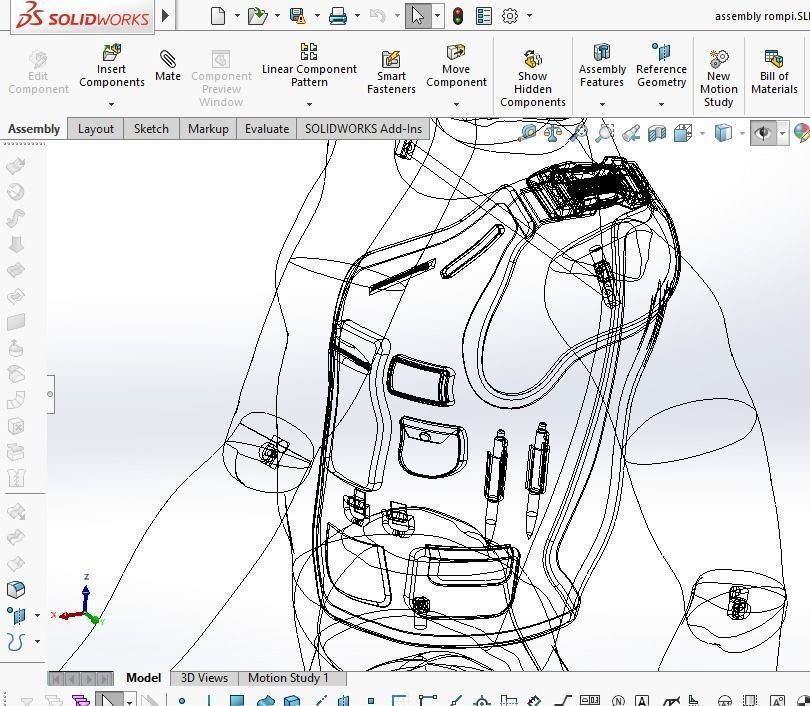 MULTIPURPOSE VEST CLOTH JACKET POCKET FOR ENGINEER SAFETY 3D model_11