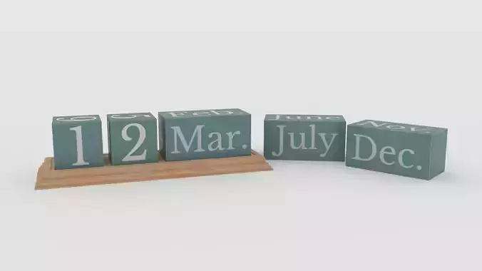 Wood Block Calendar 3D model