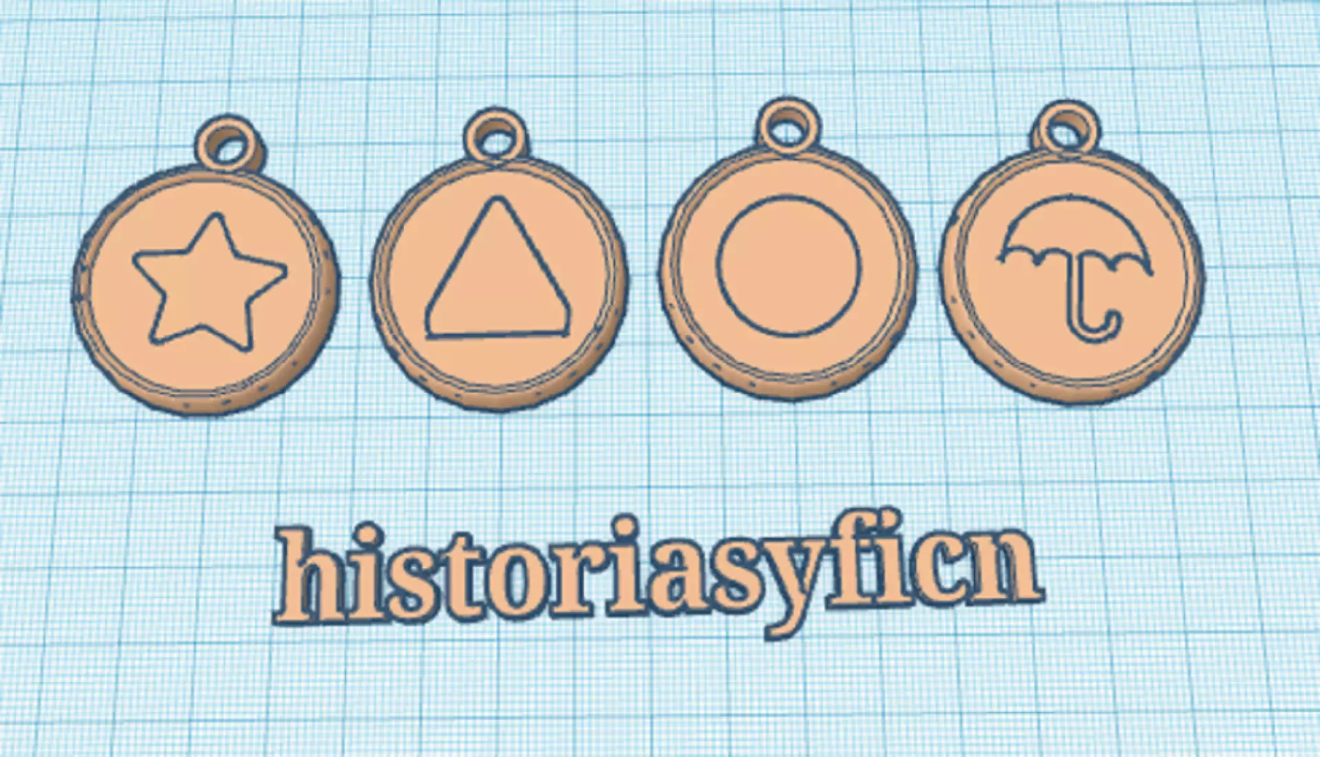 SQUID GAME KEYCHAIN COOKIES 3D print model_0