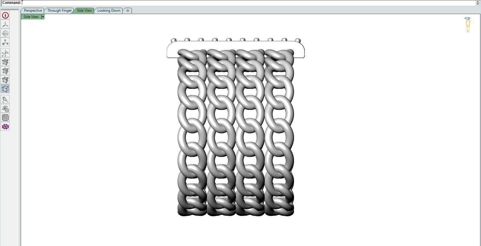 Diamond ring Chain 2 3D print model_10