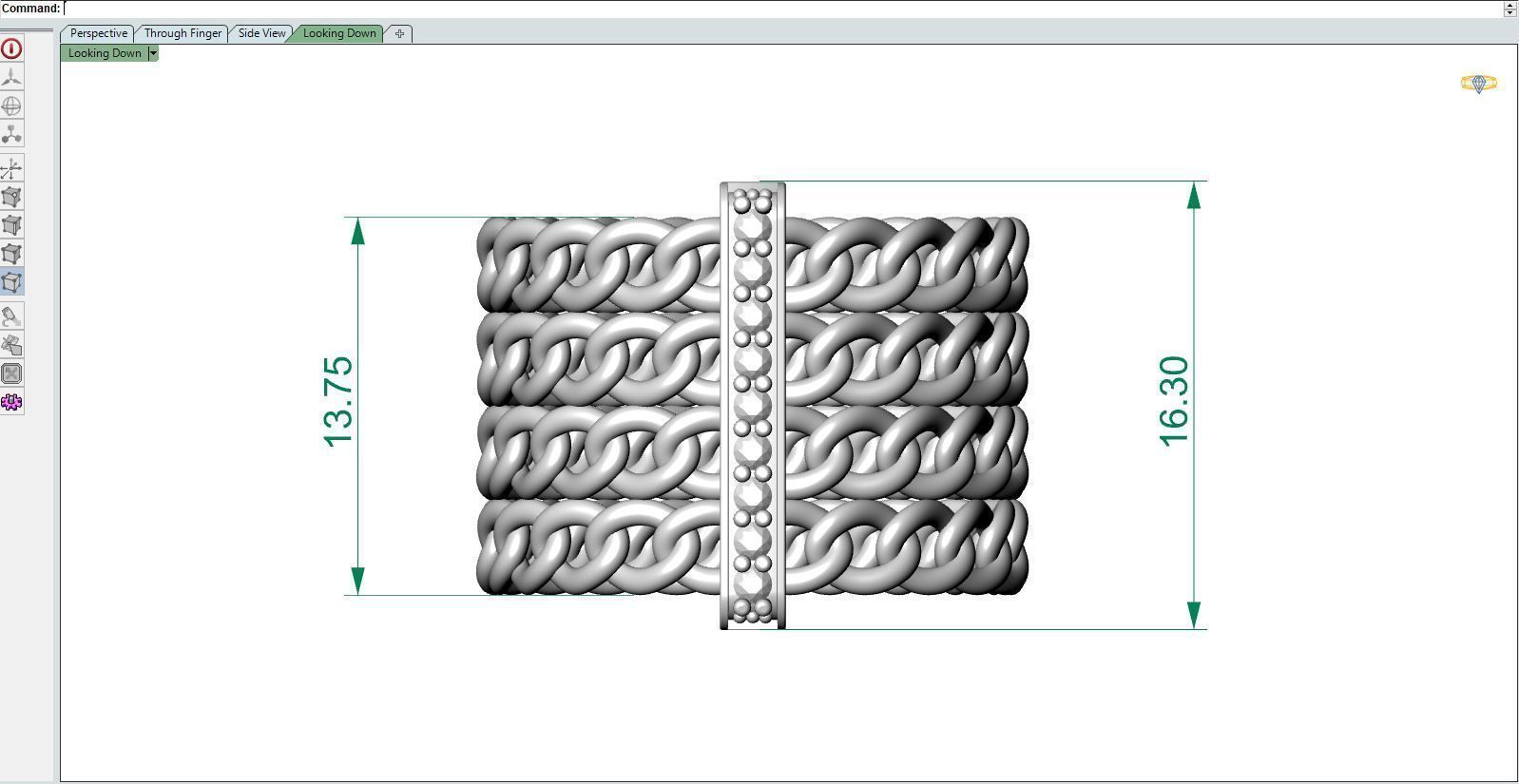 Diamond ring Chain 2 3D print model_8
