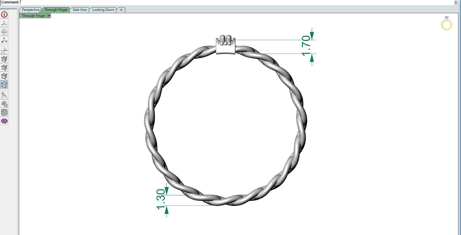 Diamond ring Chain 2 3D print model_9