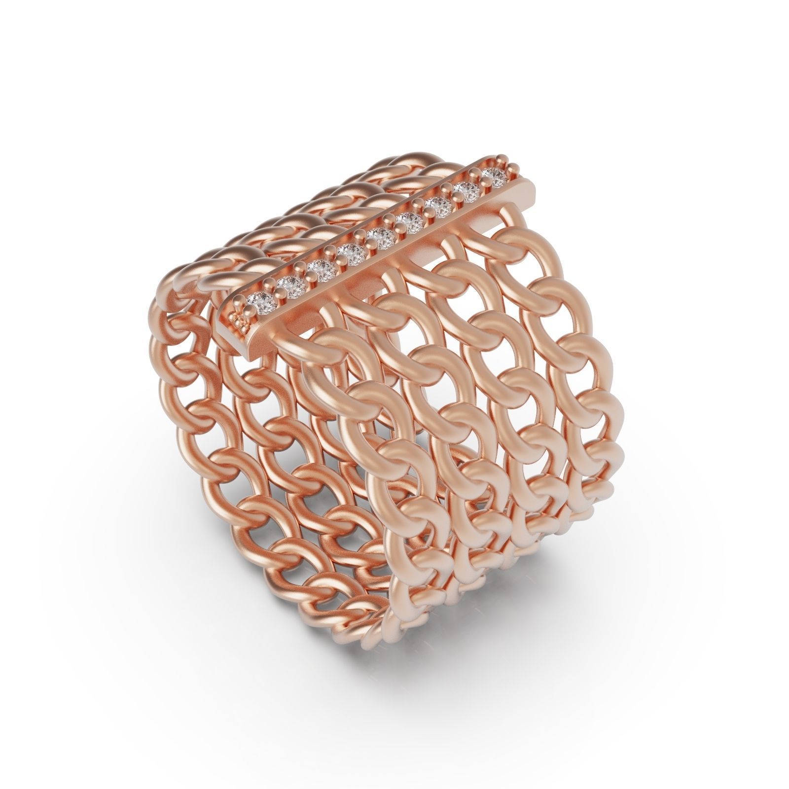 Diamond ring Chain 2 3D print model_6