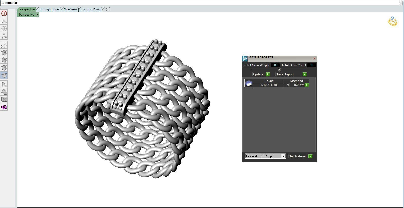 Diamond ring Chain 2 3D print model_12