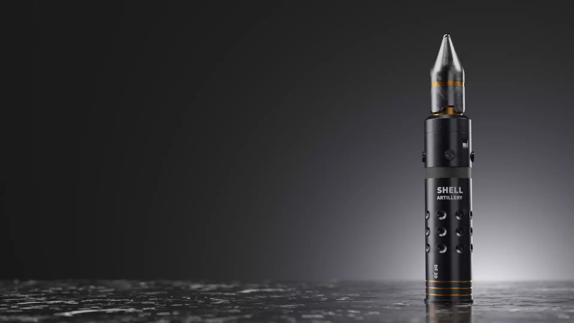 Artillery Shell Military Low-poly 3D model_0