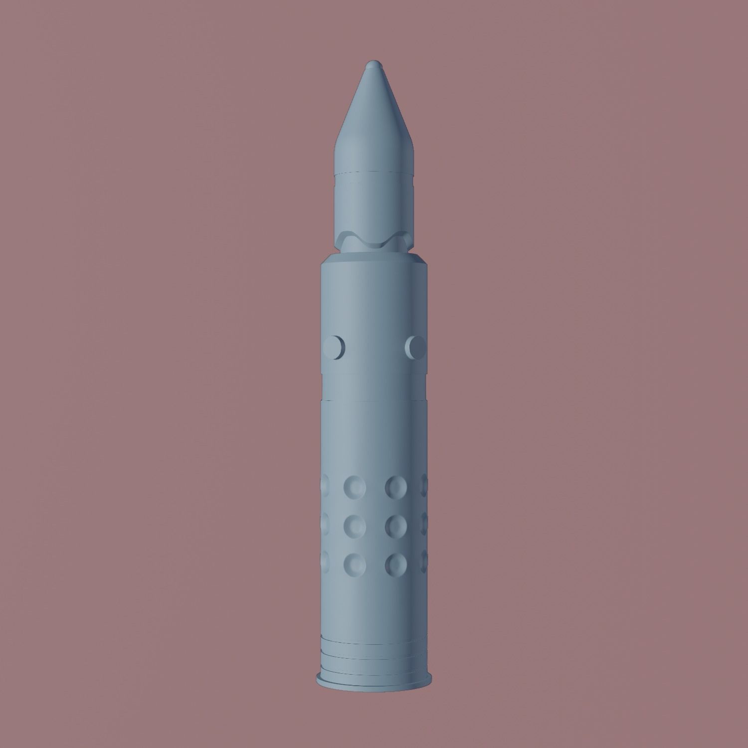 Artillery Shell Military Low-poly 3D model_5