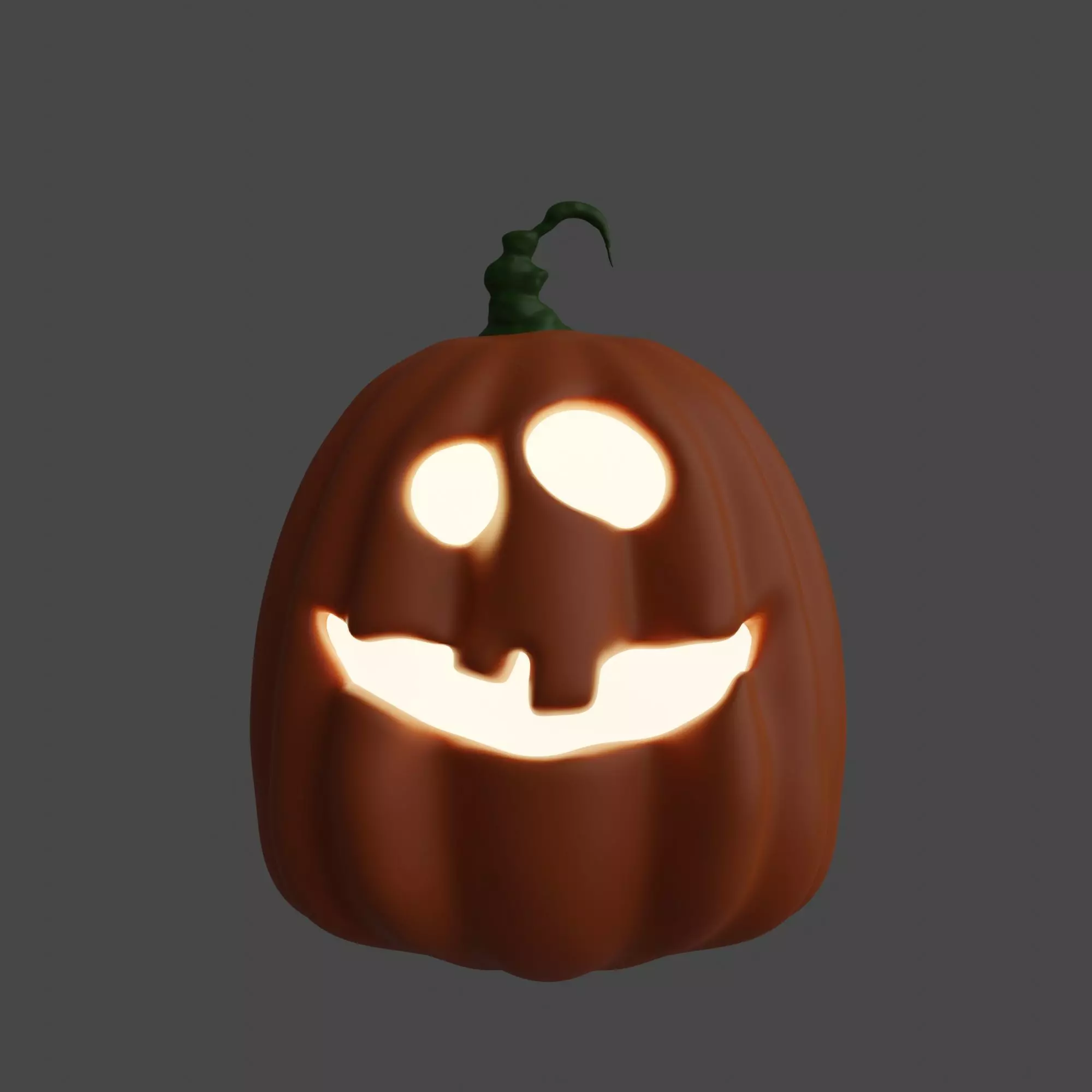 Cute and Funny Halloween Jack-o-Lantern Pumpkin 3D model_0