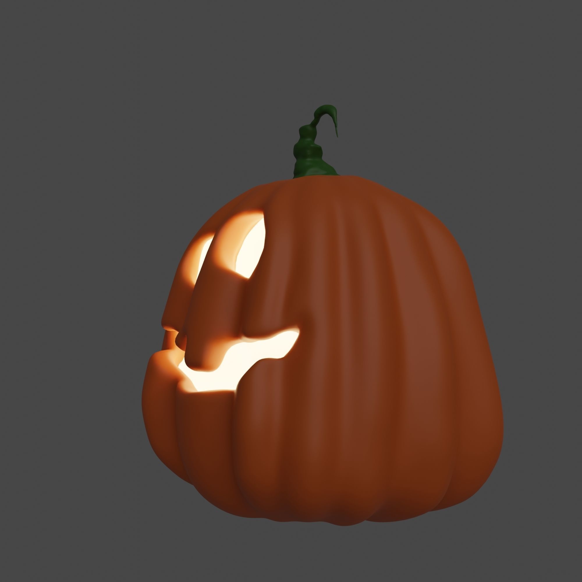 Cute and Funny Halloween Jack-o-Lantern Pumpkin 3D model_2