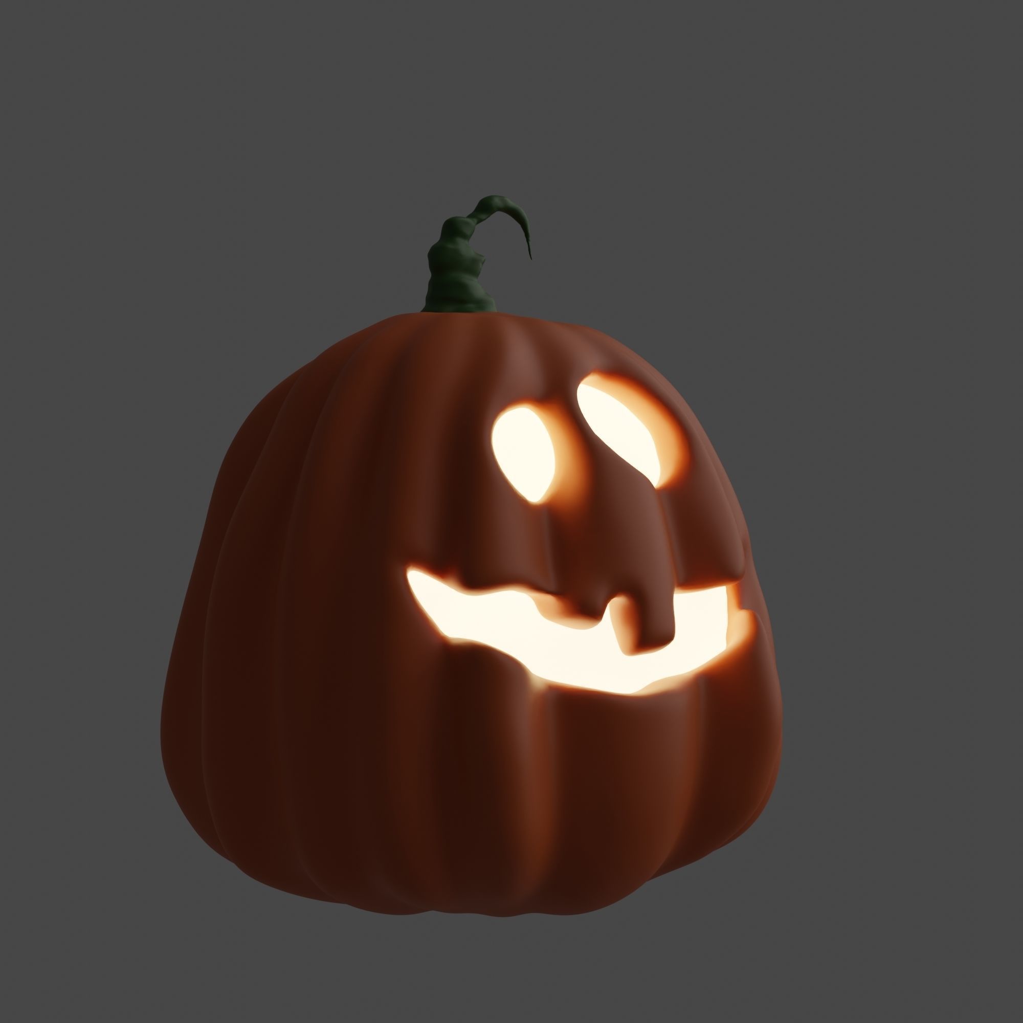 Cute and Funny Halloween Jack-o-Lantern Pumpkin 3D model_4