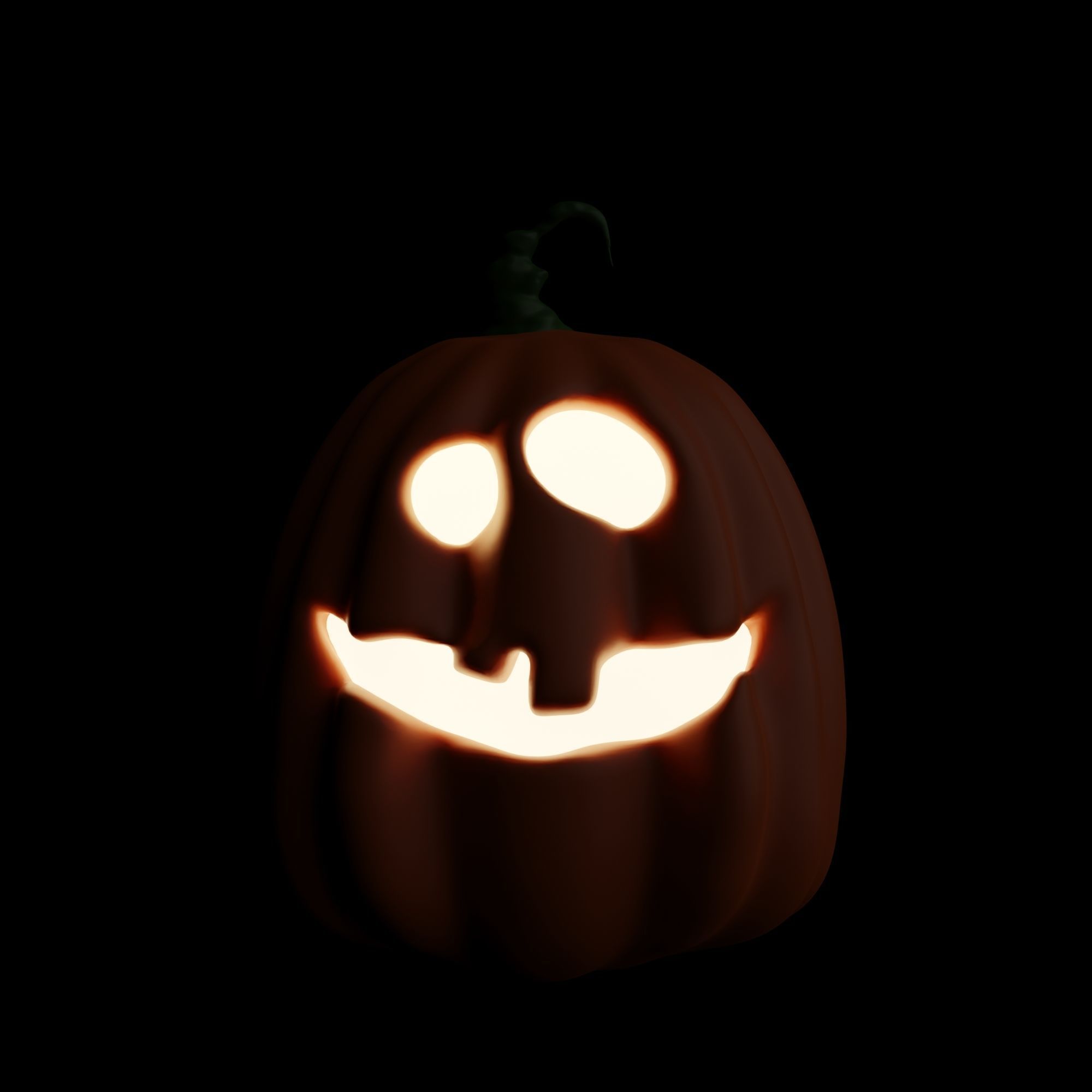 Cute and Funny Halloween Jack-o-Lantern Pumpkin 3D model_1