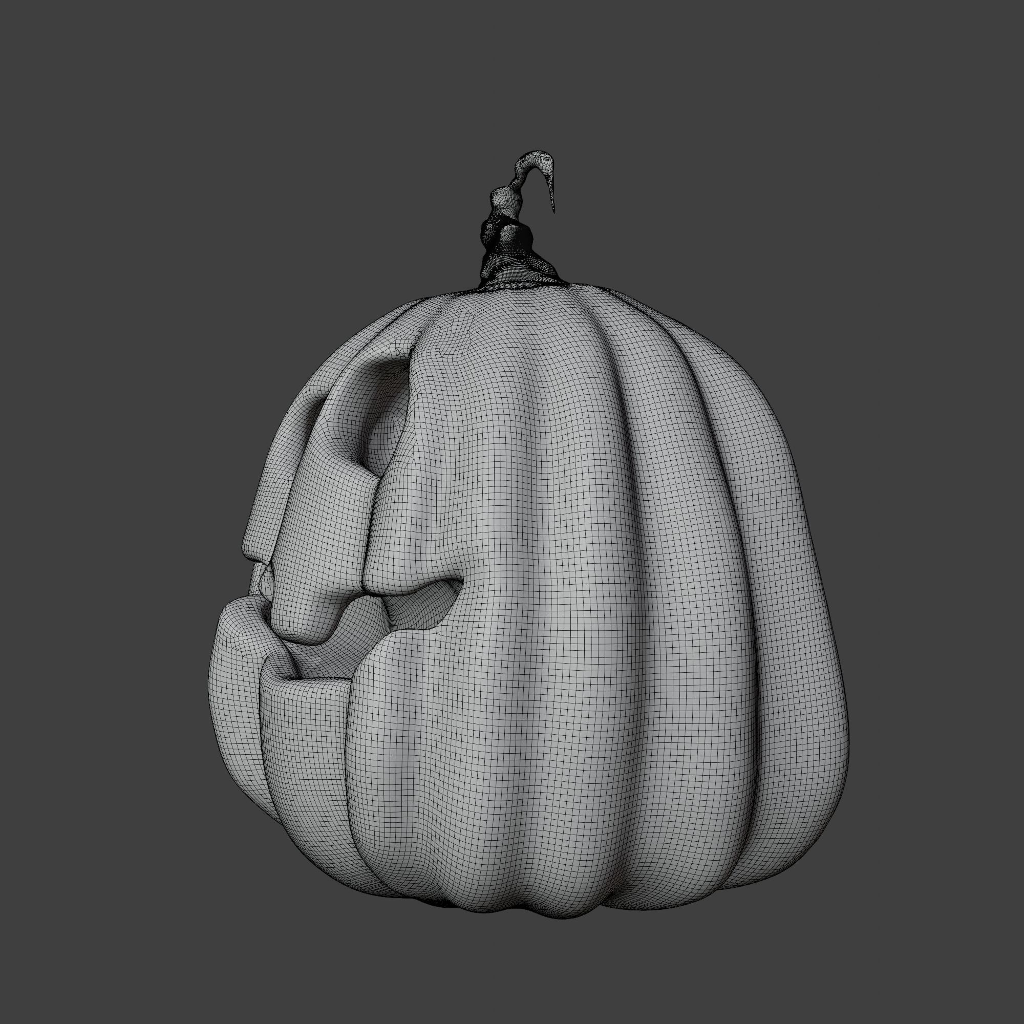 Cute and Funny Halloween Jack-o-Lantern Pumpkin 3D model_8