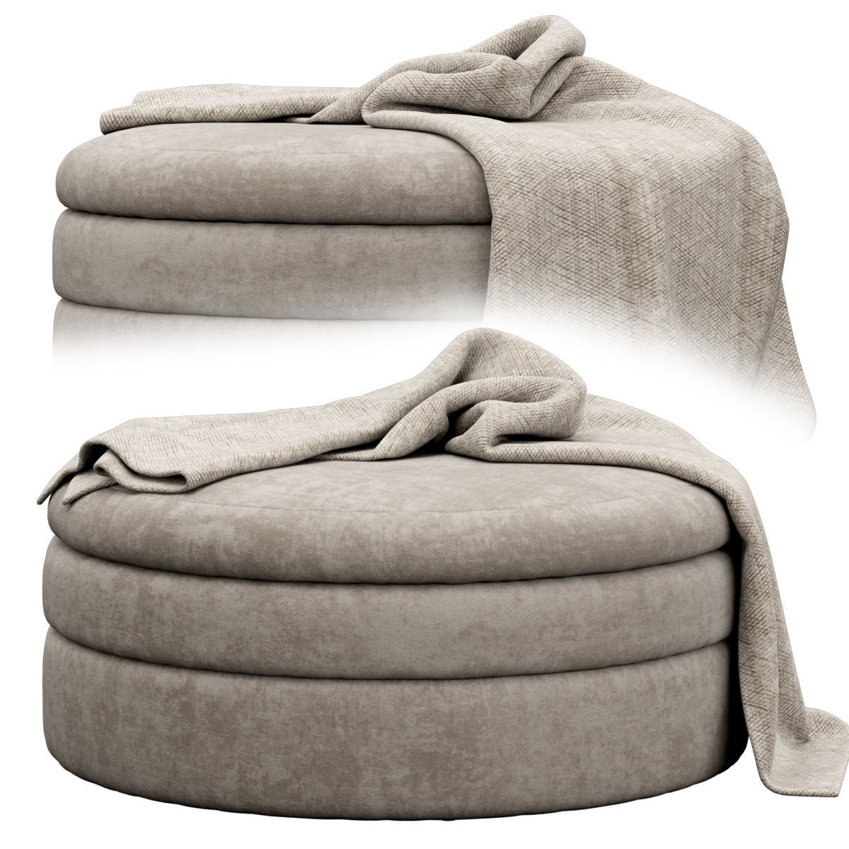 Pond pouf by Broste Copenhagen 3D model_3