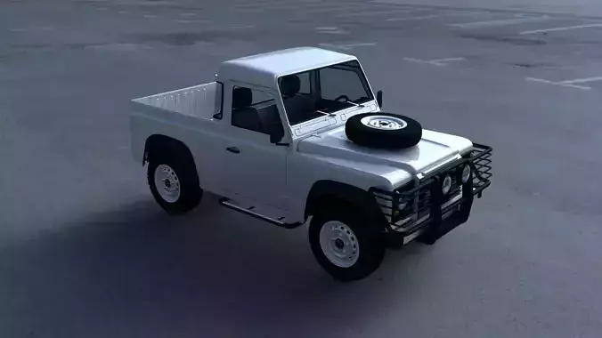 Land Rover Defender 90 Pick Up w interior HDRI