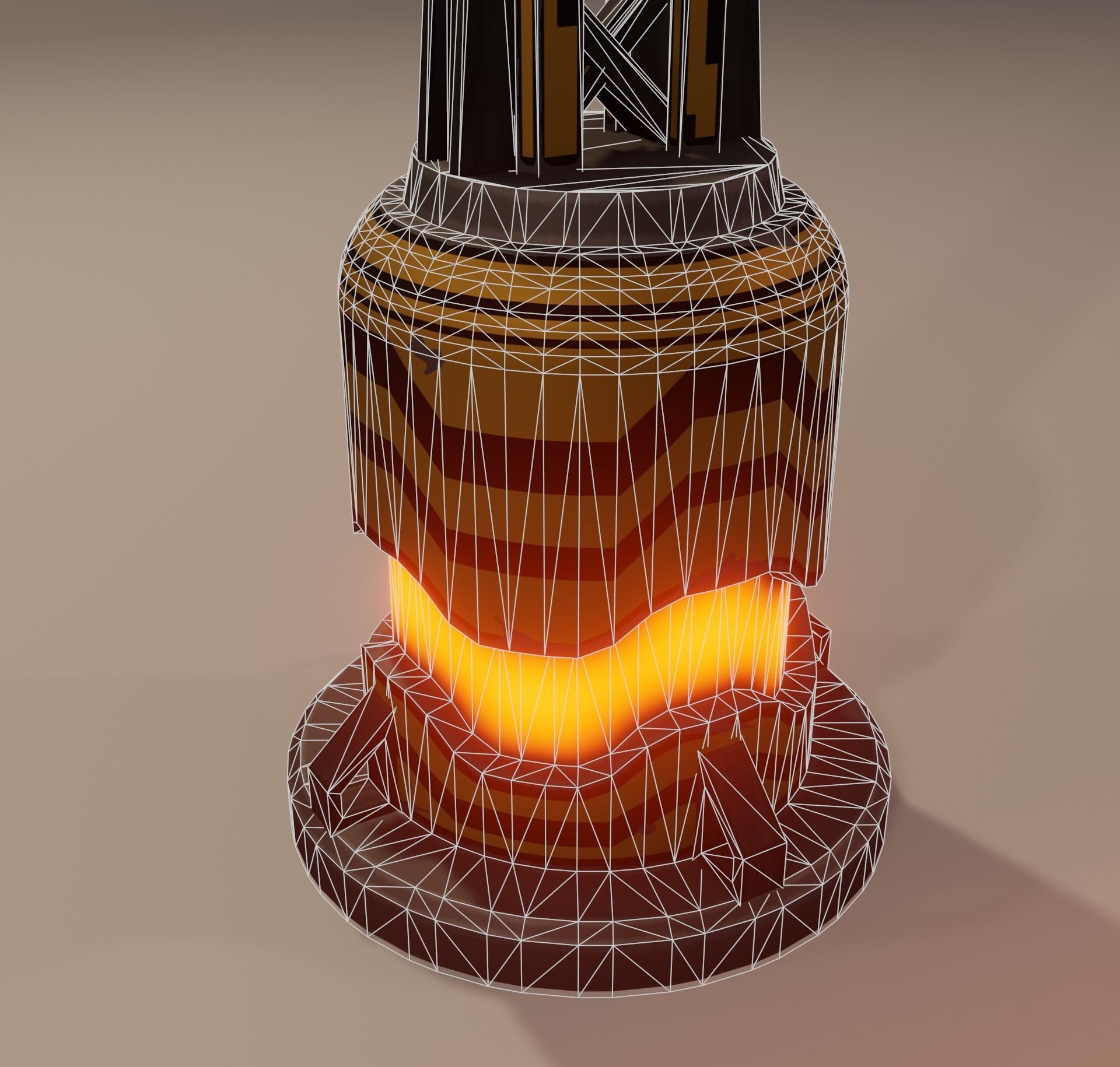Sci-fi street lamp Low-poly 3D model_13