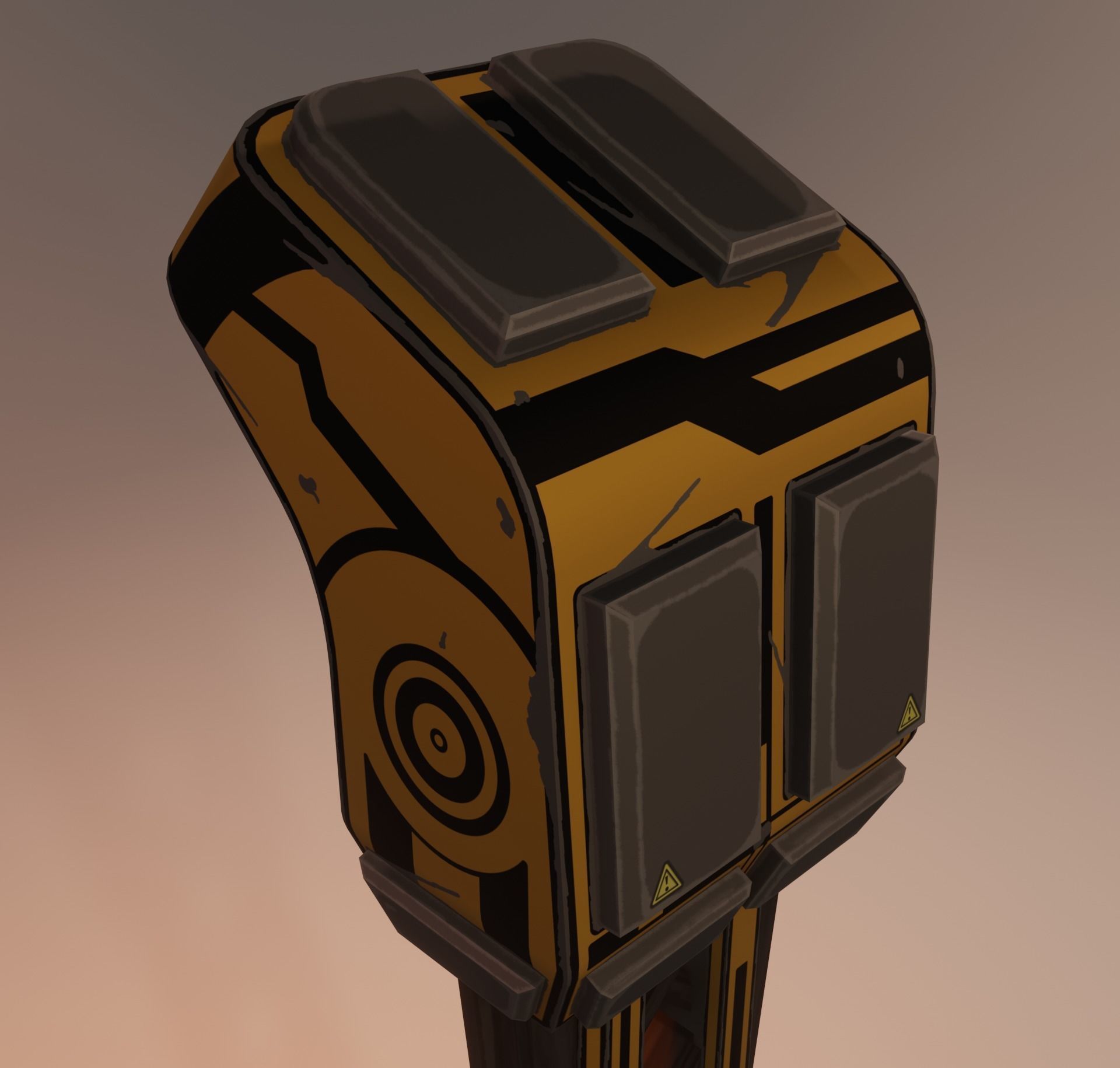 Sci-fi street lamp Low-poly 3D model_8