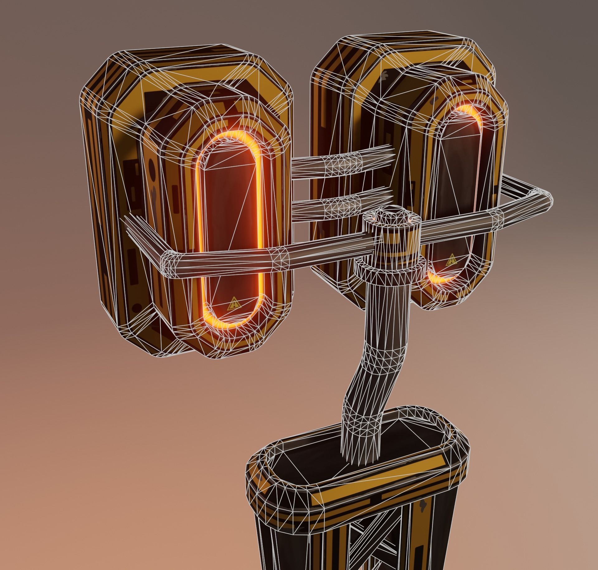 Sci-fi street lamp Low-poly 3D model_22