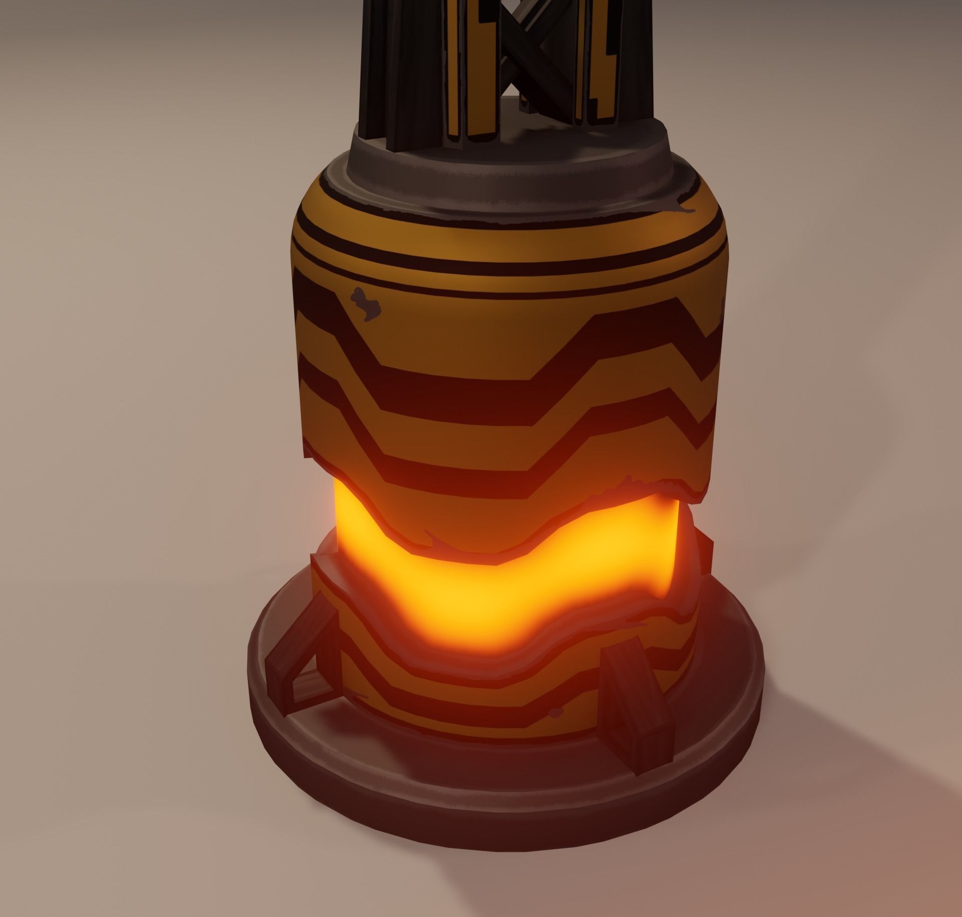 Sci-fi street lamp Low-poly 3D model_9