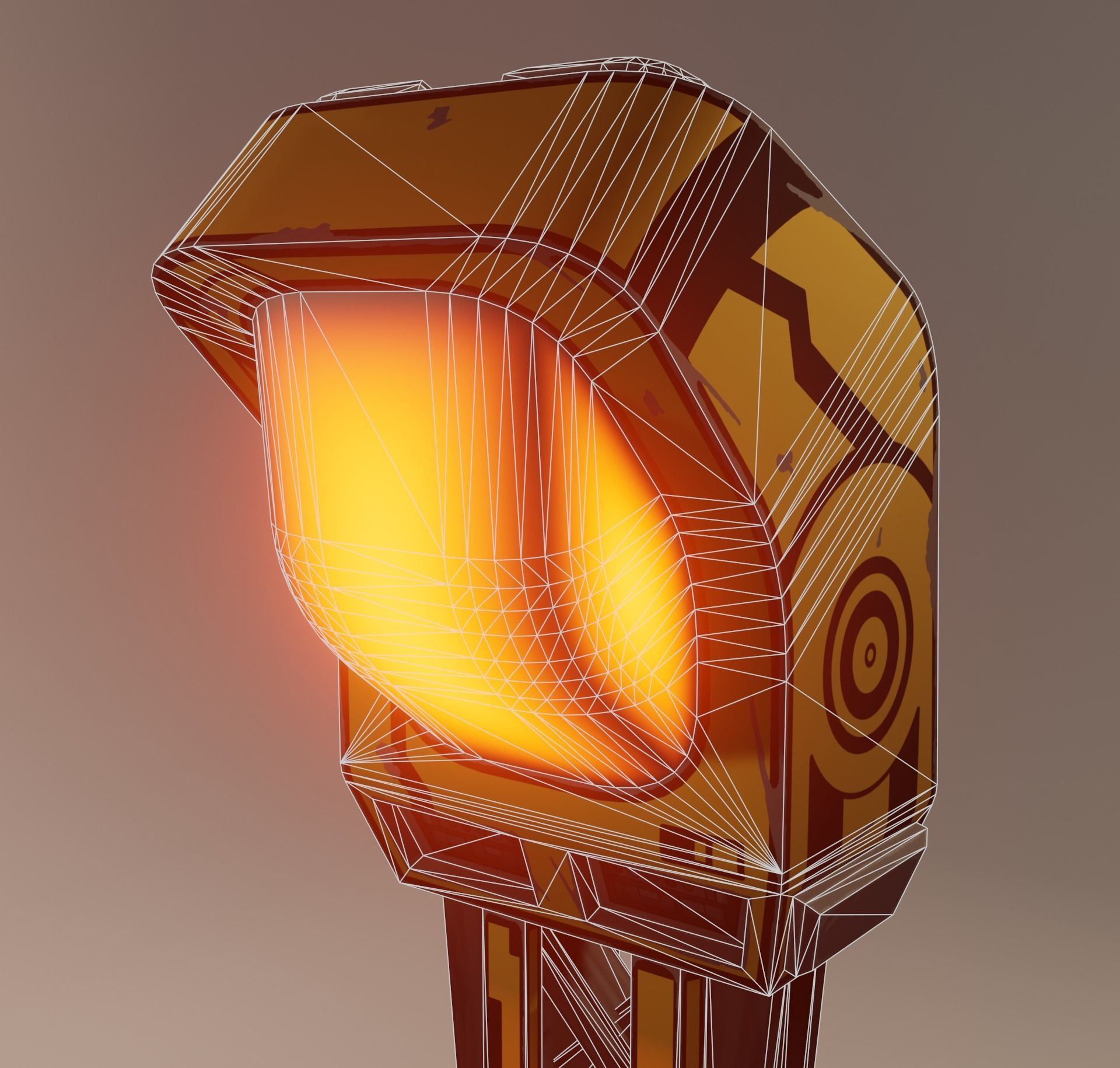Sci-fi street lamp Low-poly 3D model_11