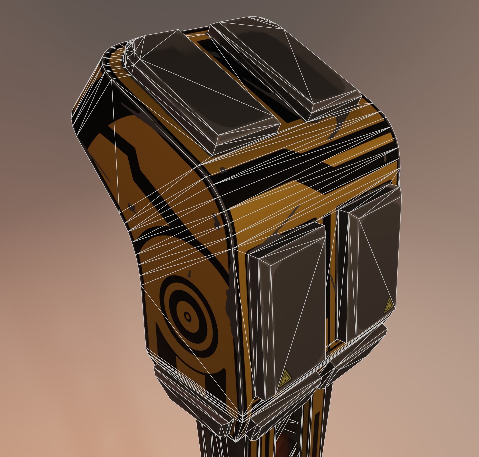 Sci-fi street lamp Low-poly 3D model_12