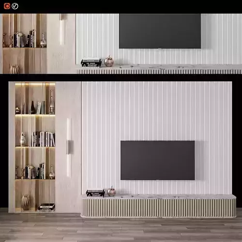 Modern TV Wall 07 3D model