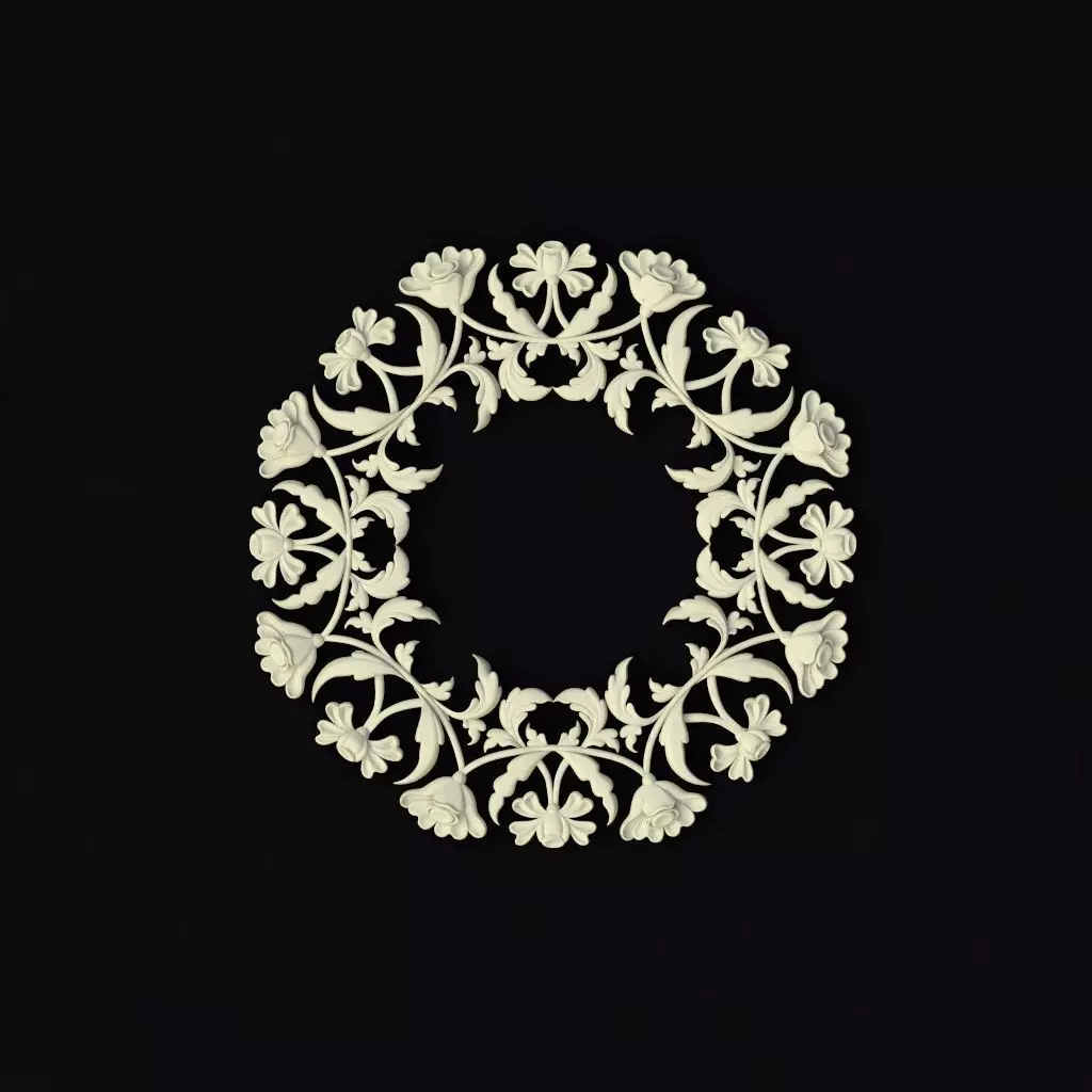 dekor circle of flowers 3D model_0