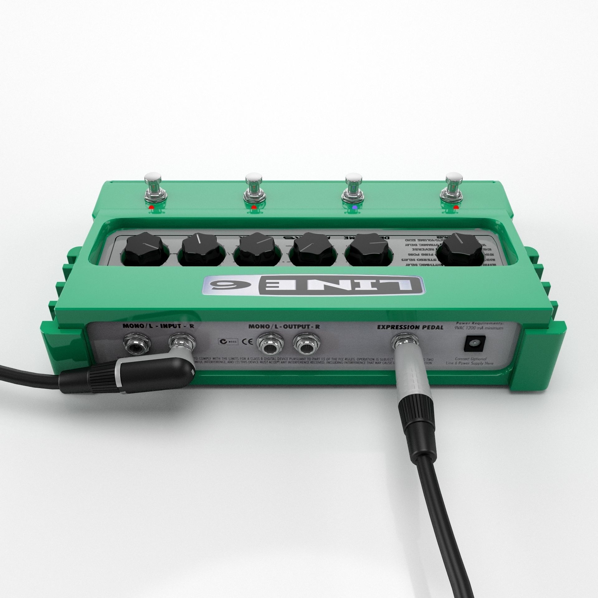 Line 6 Delay Guitar Pedal 3D model_4