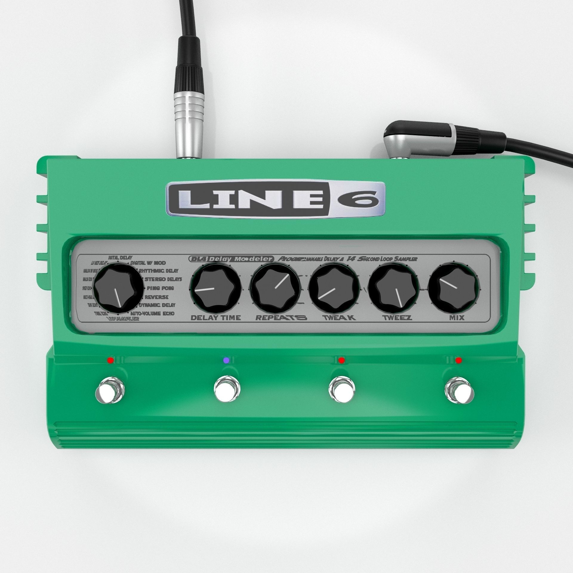 Line 6 Delay Guitar Pedal 3D model_6