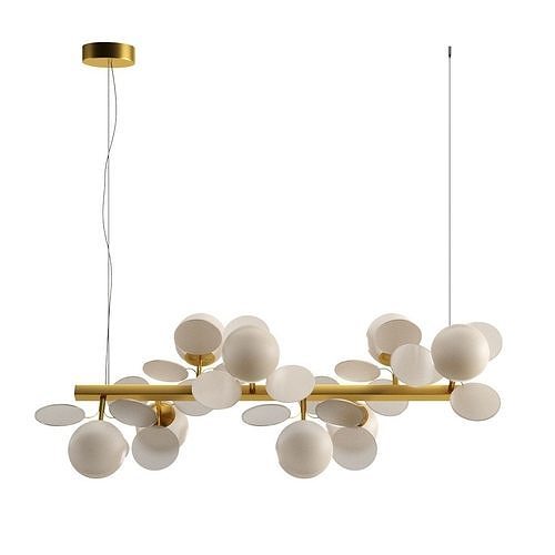 Chandelier Horizontal Flower Branch Kitchen Island Pendant Lamp 3D model